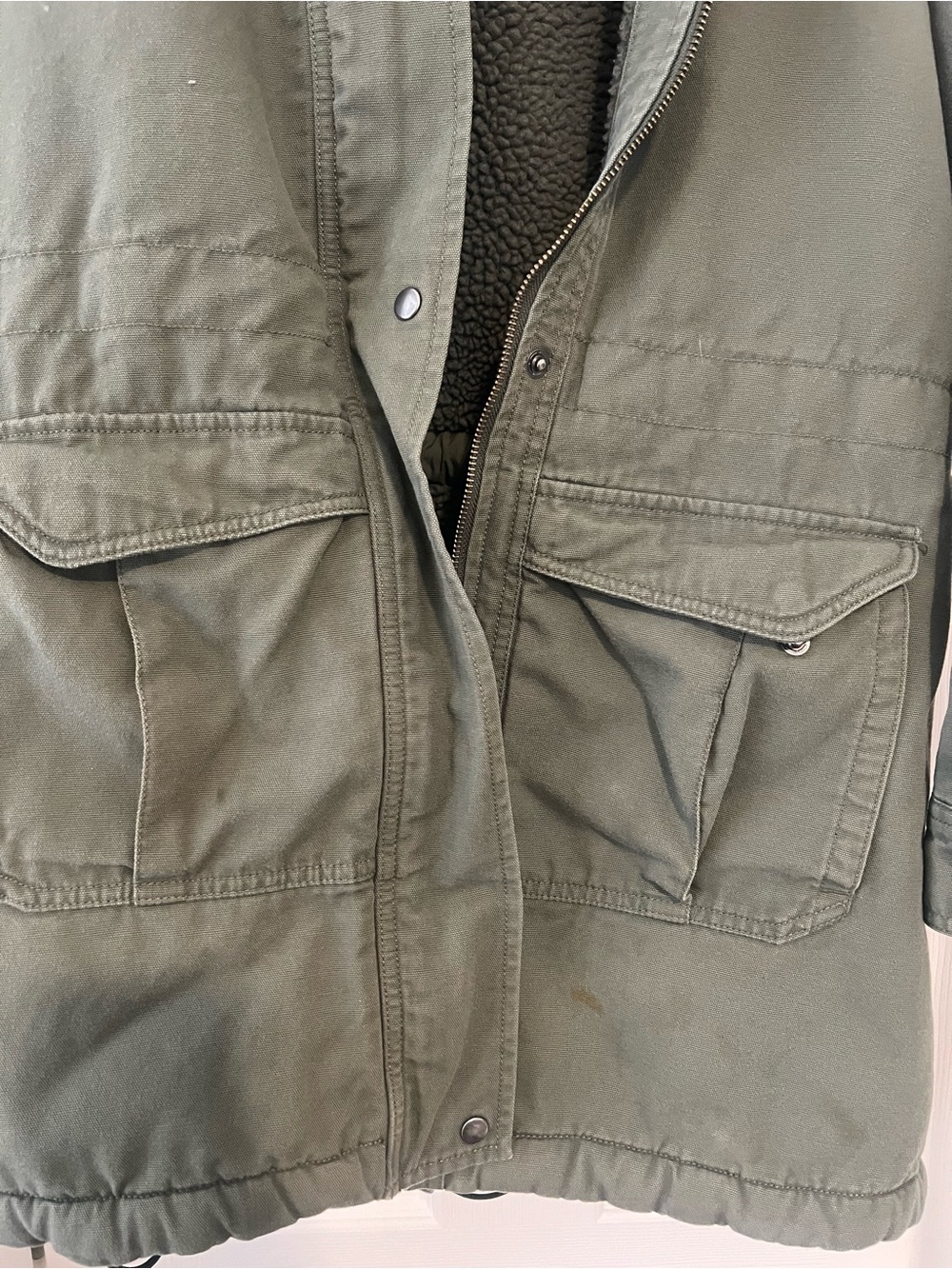 Patagonia Olive Hooded Sherpa Parka - Picture 2 of 3